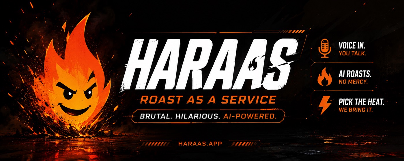HaRaaS, Roast as a Service: an AI voice comedy app at haraas.koba42.com